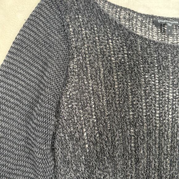 Eileen Fisher Womens Long Sleeve Open Knit Metallic Tunic Sweater Size Small - Picture 2 of 7